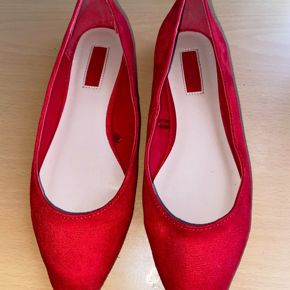 faux suede flats
